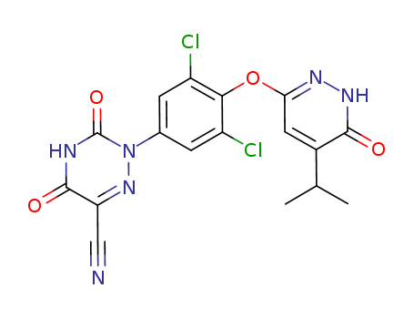 2-(3,5-dichloro-4-((5-isopropyl-6-oxo-1,6-dihydropyridazin-3-yl)oxy)phenyl)-3,5-dioxo-2,3,4,5-tetrahydro-1,2,4-triazine-6-carbonitrile
